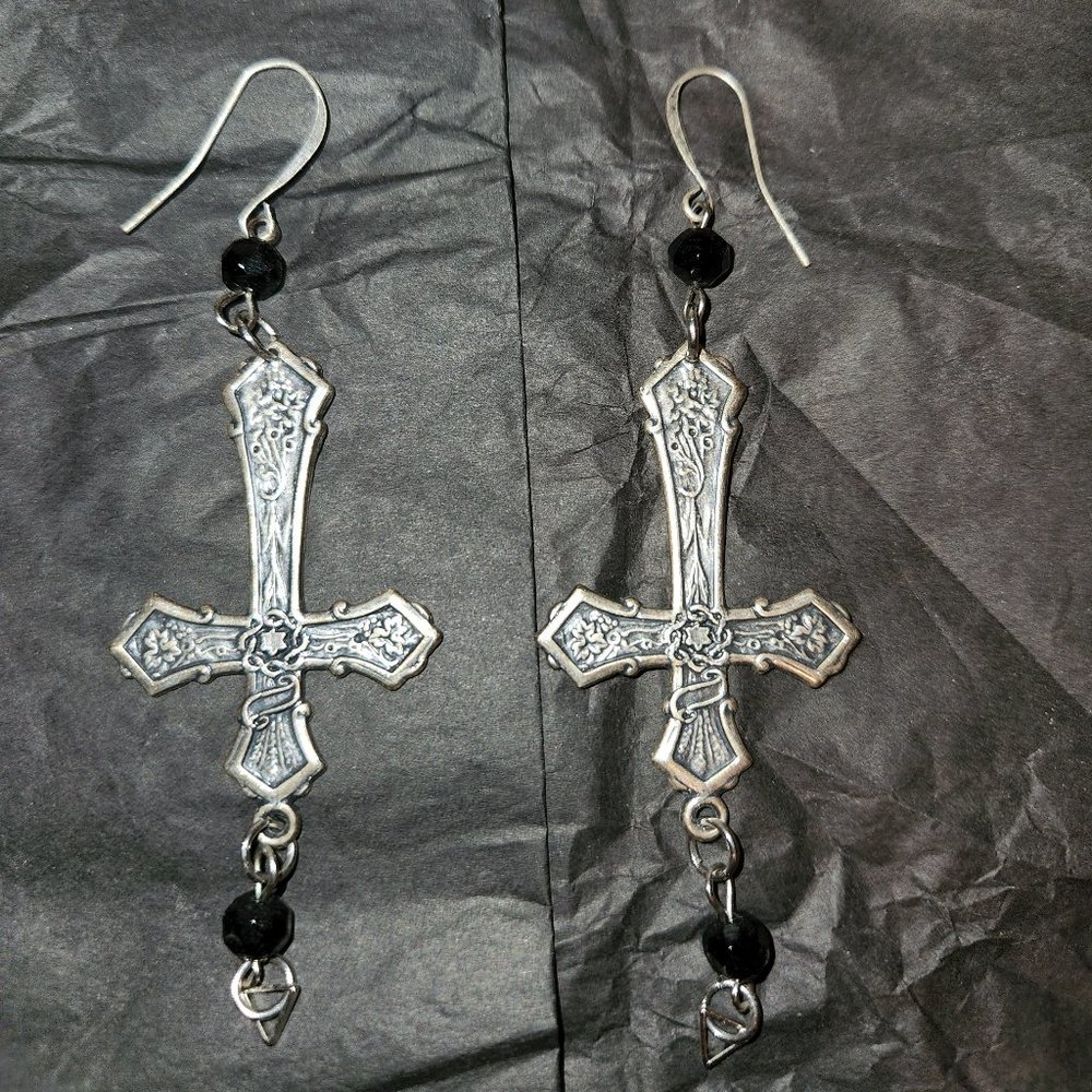 Open the Cellar Door - Inverted Cross Earrings (Rare/Not Currently in Stock)